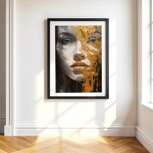 Gold Woman Portrait Print