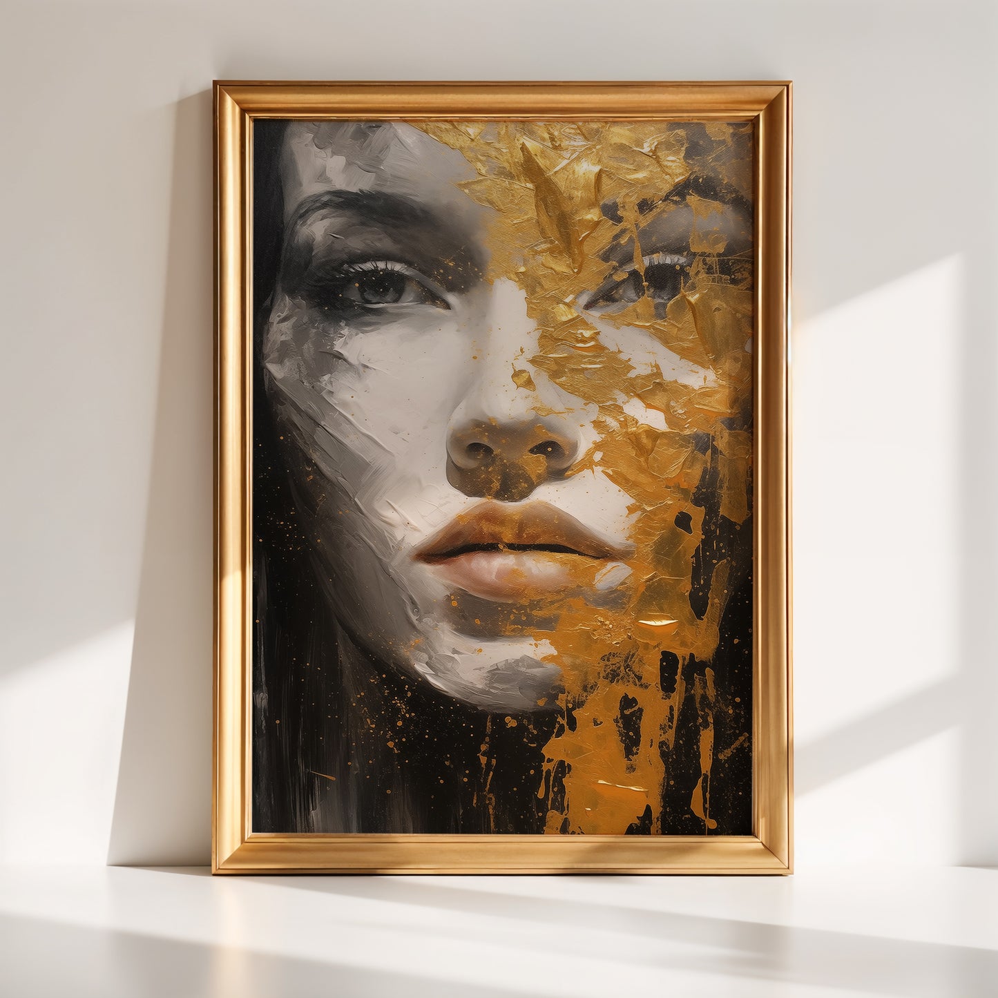 Gold Woman Portrait Print