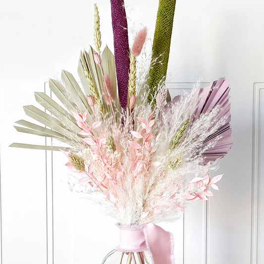 Purple + Green Dried Flower Bouquet