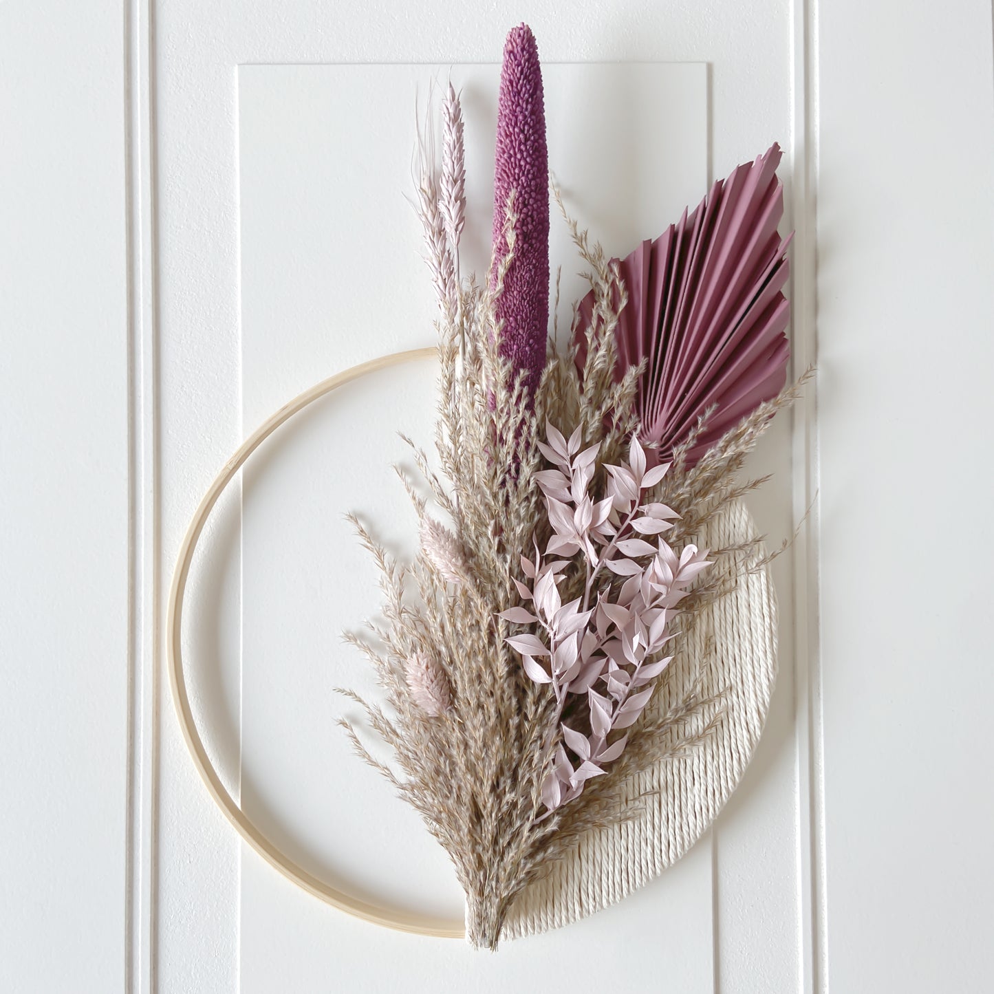 Purple Dried Flowers Macramé Wreath