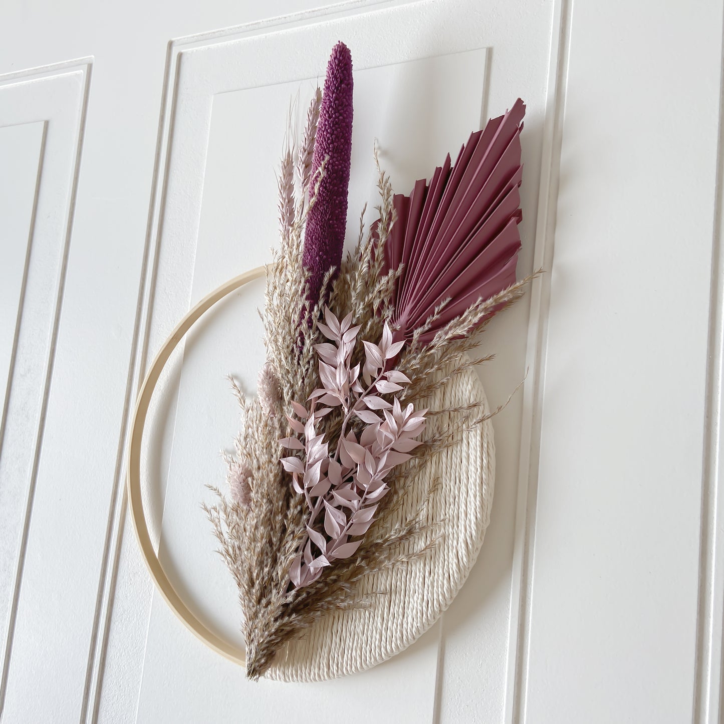 Purple Dried Flowers Macramé Wreath