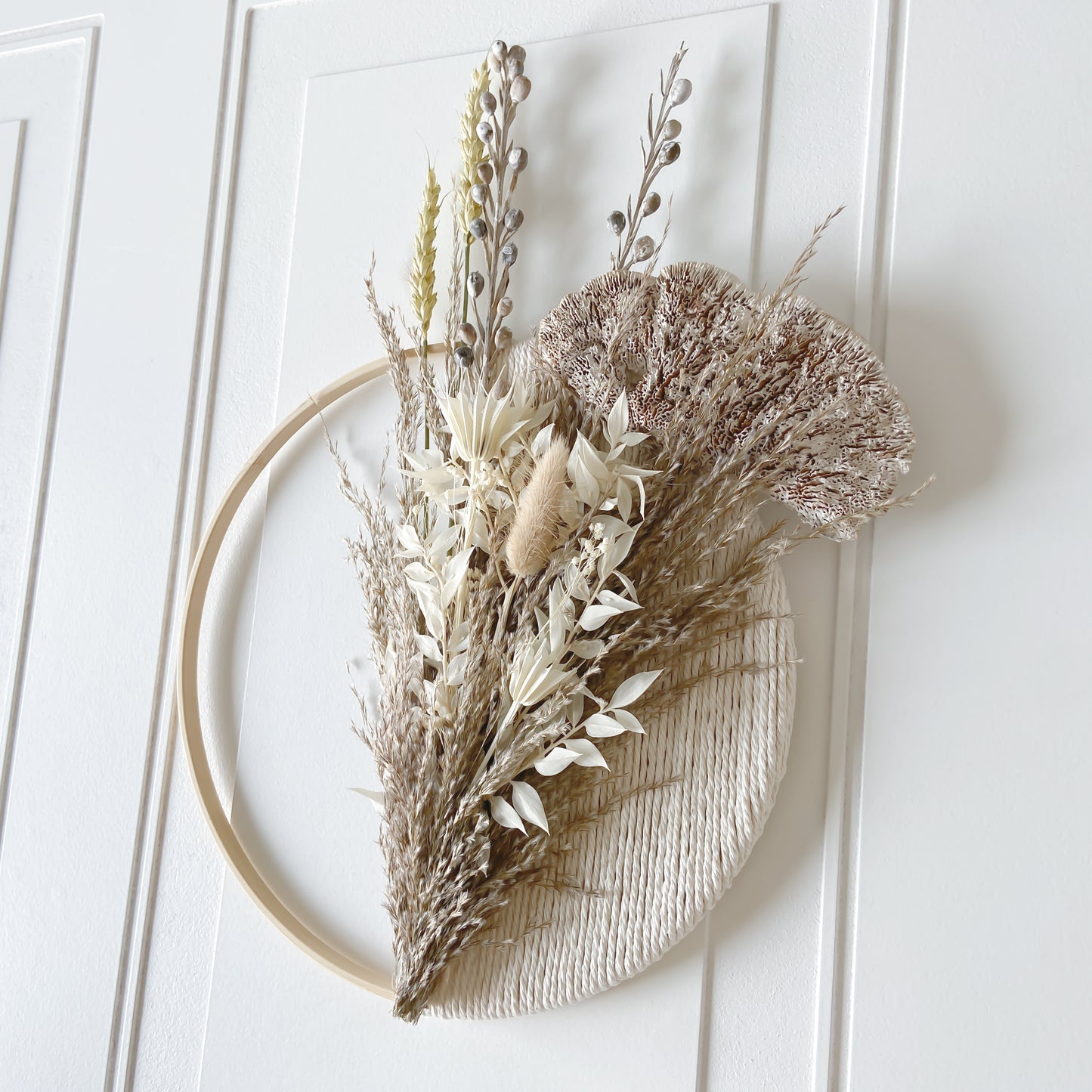 Dried Mushroom Neutral Macramé Wreath