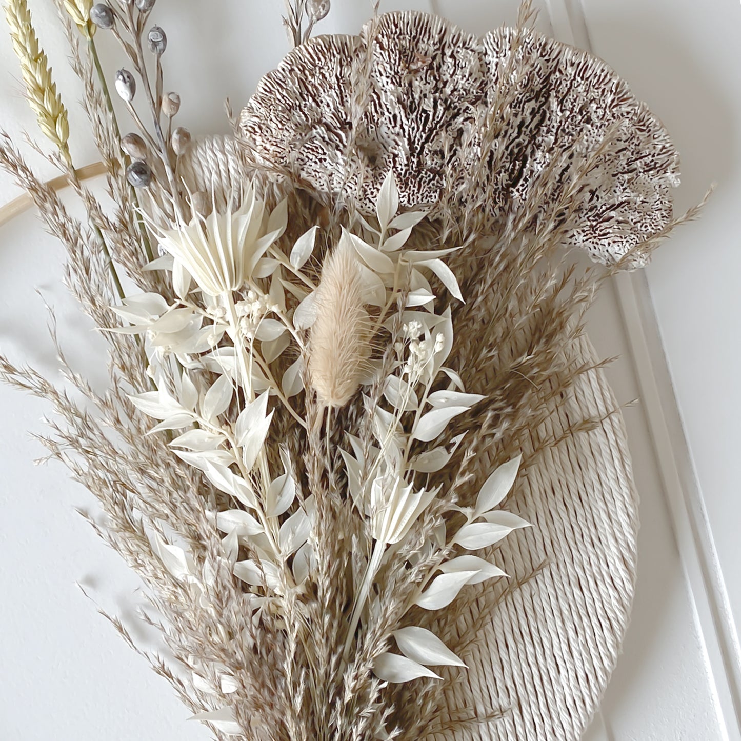 Dried Mushroom Neutral Macramé Wreath