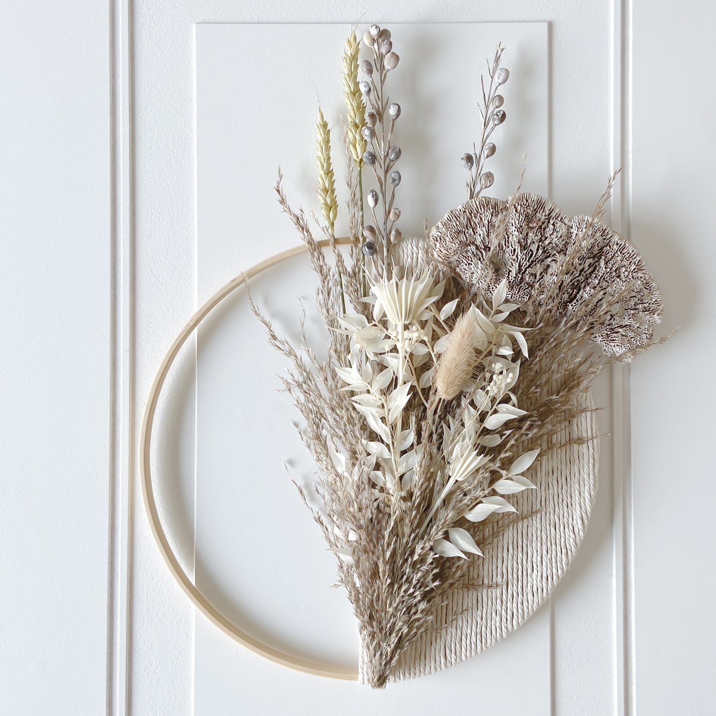 Dried Mushroom Neutral Macramé Wreath