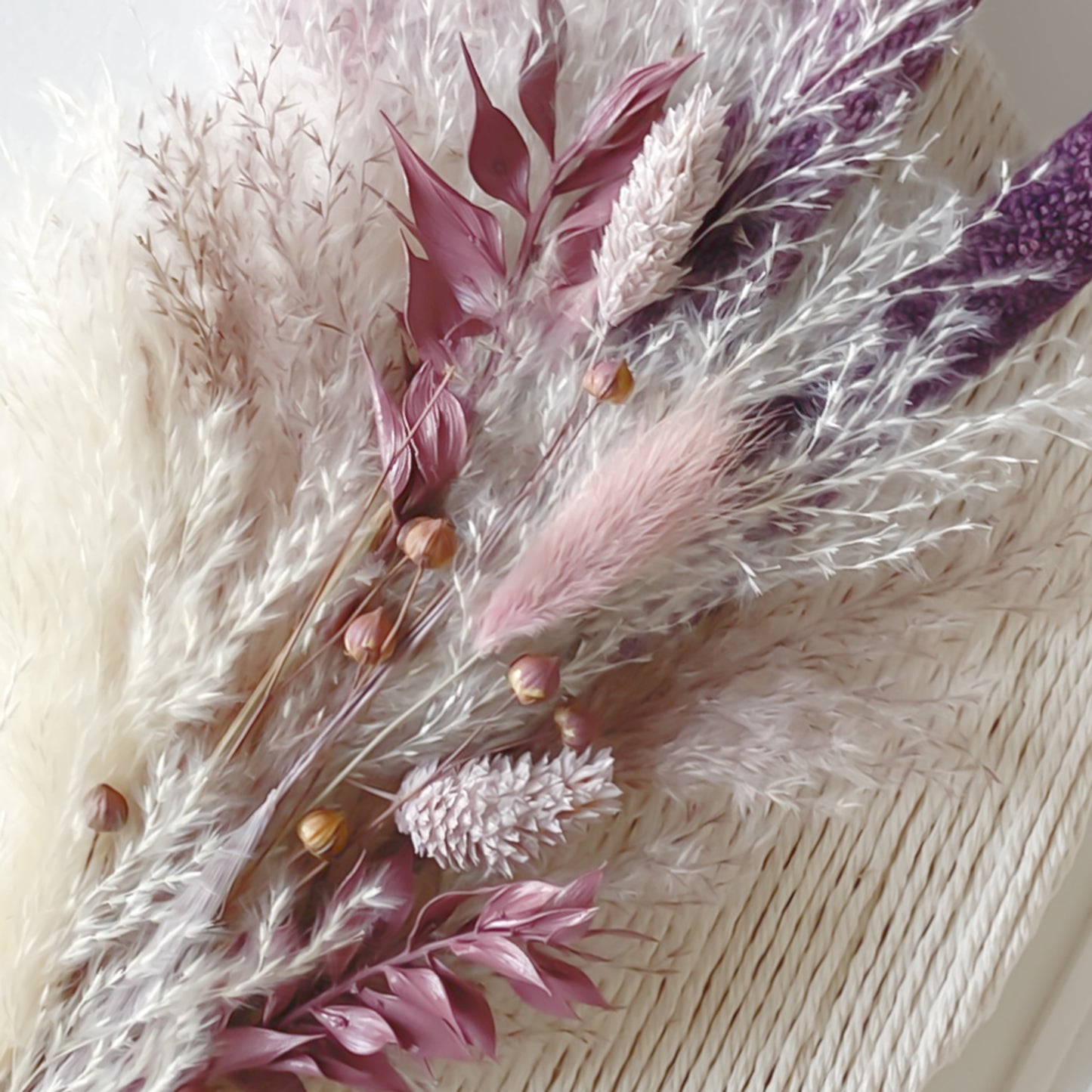 Purple Dried Flowers Macramé Wreath