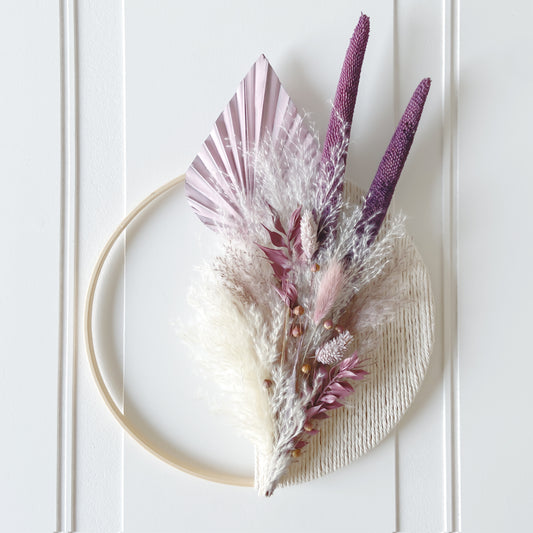 Purple Dried Flowers Macramé Wreath