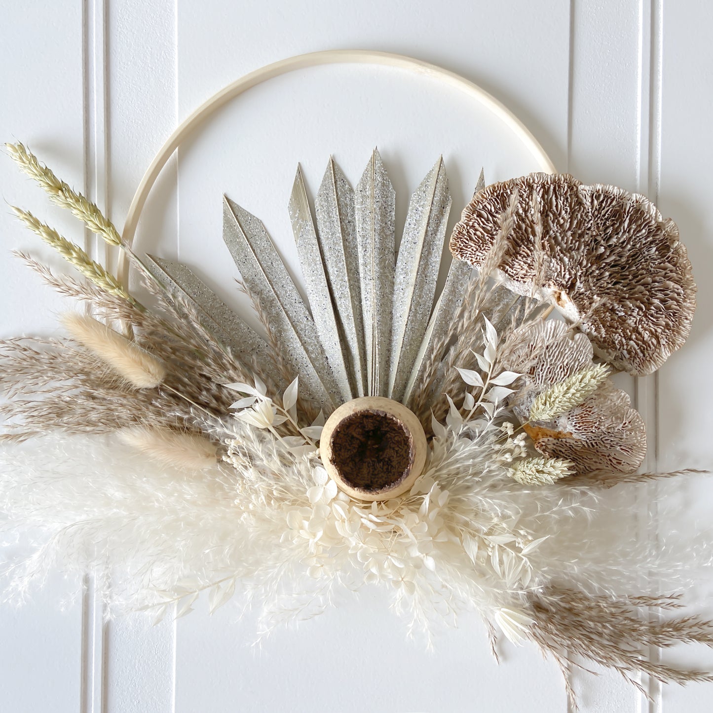 Dried Mushroom + Flowers Wreath