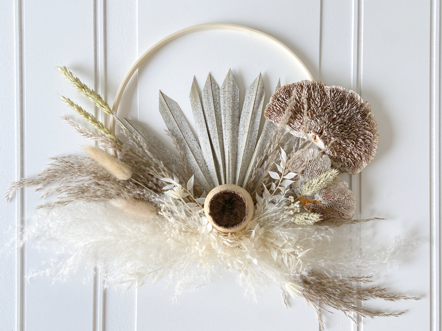 Dried Mushroom + Flowers Wreath