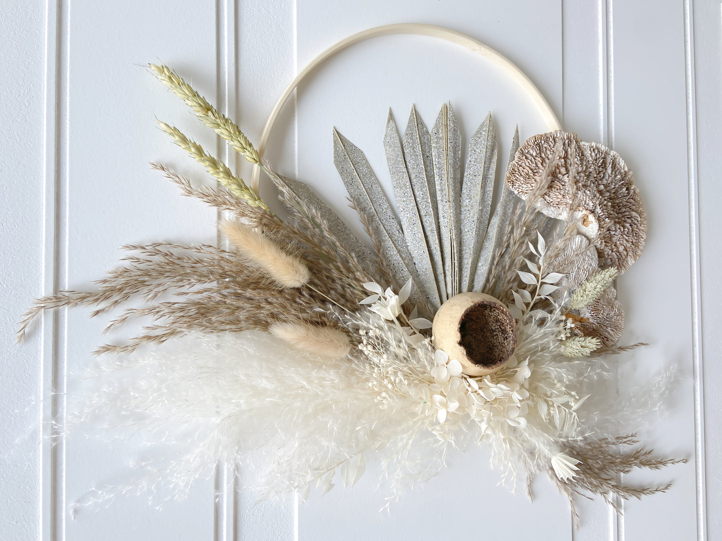 Dried Mushroom + Flowers Wreath