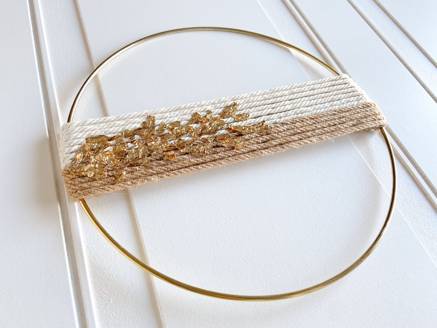 Gold Foil Macrame Wreath