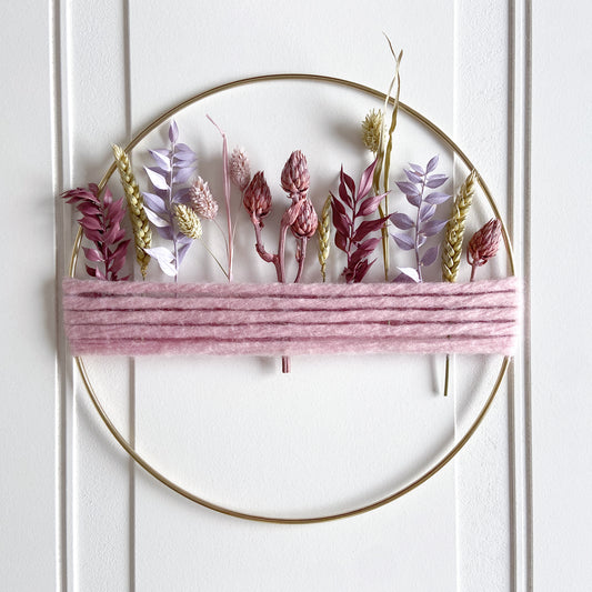 Merino Wool + Dried Flowers Wreath