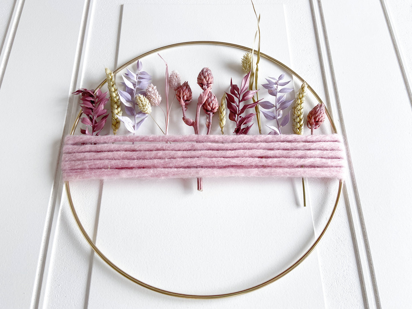 Merino Wool + Dried Flowers Wreath