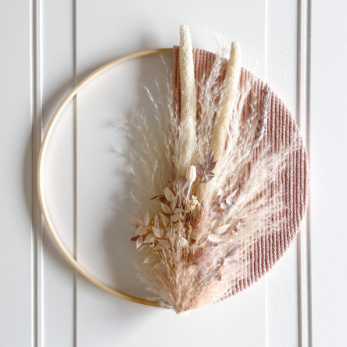 Blush Dried Flowers Macramé Wreath