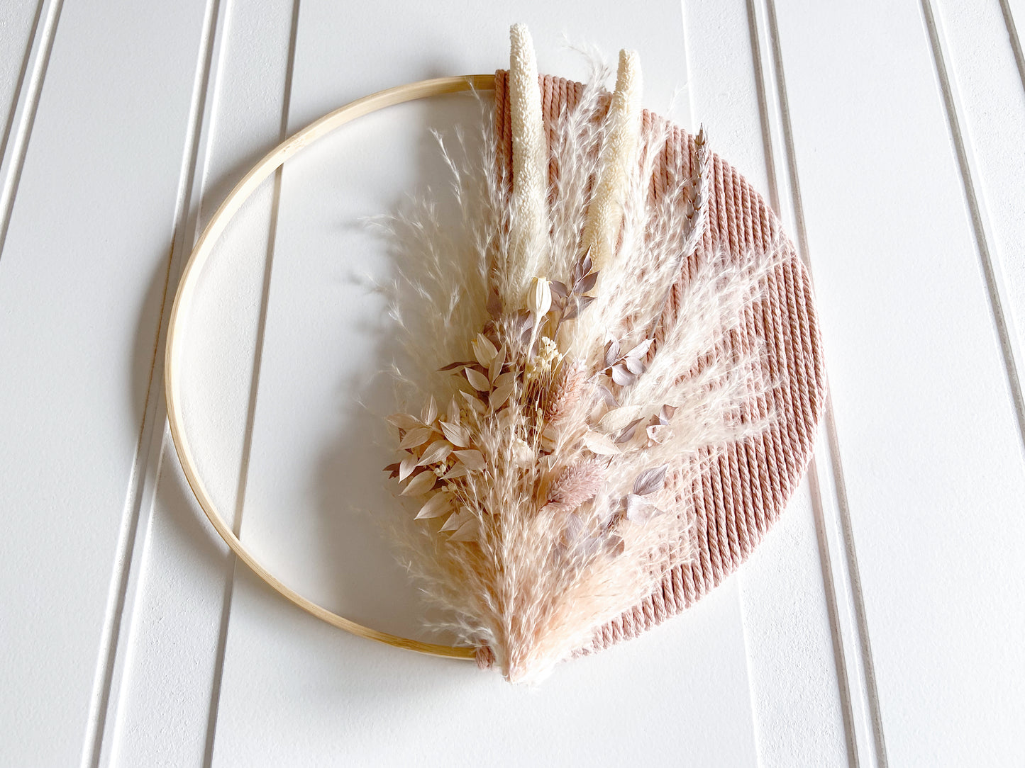 Blush Dried Flowers Macramé Wreath