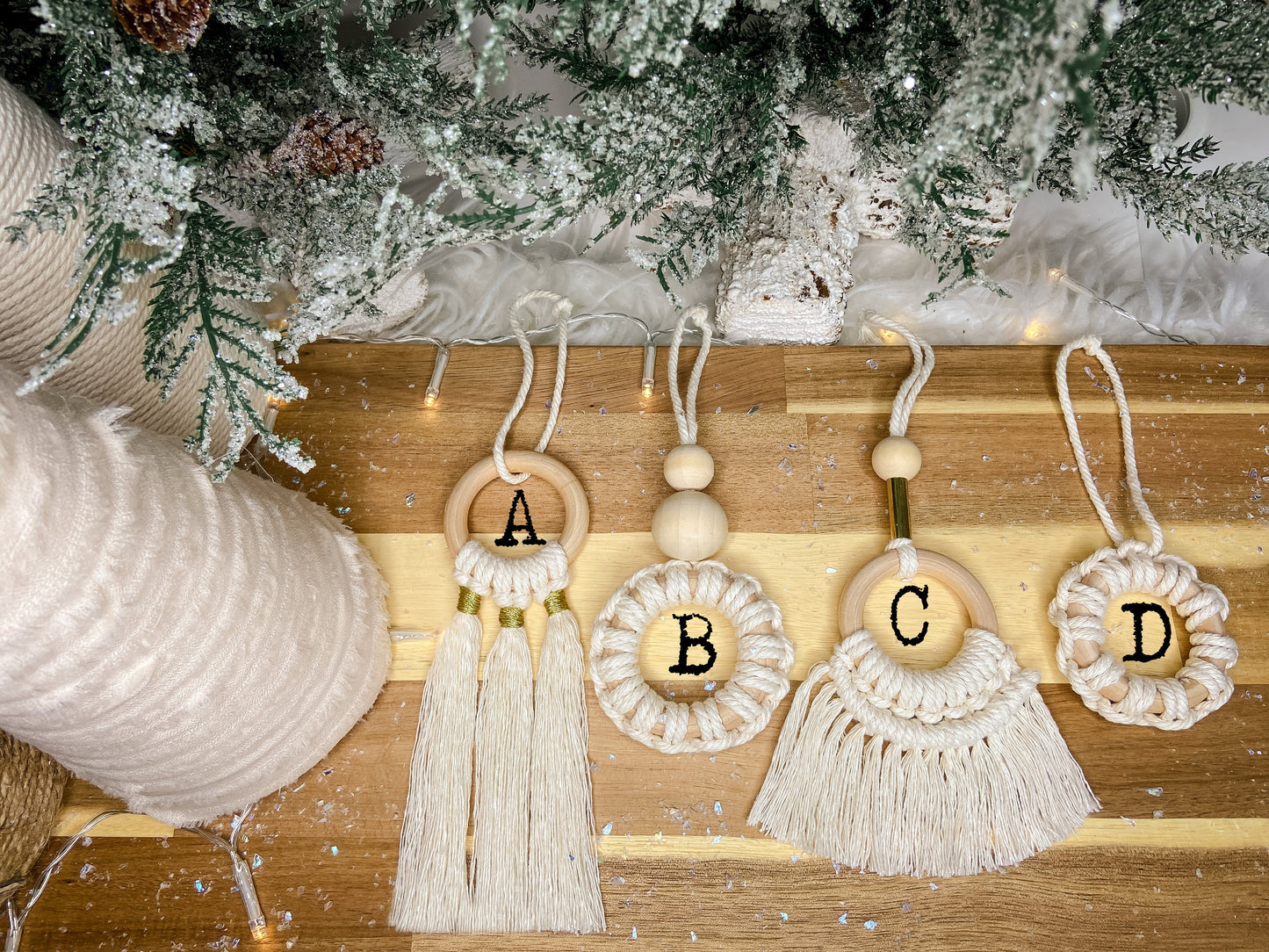 4-Piece Set Of Boho Macramé Ornaments