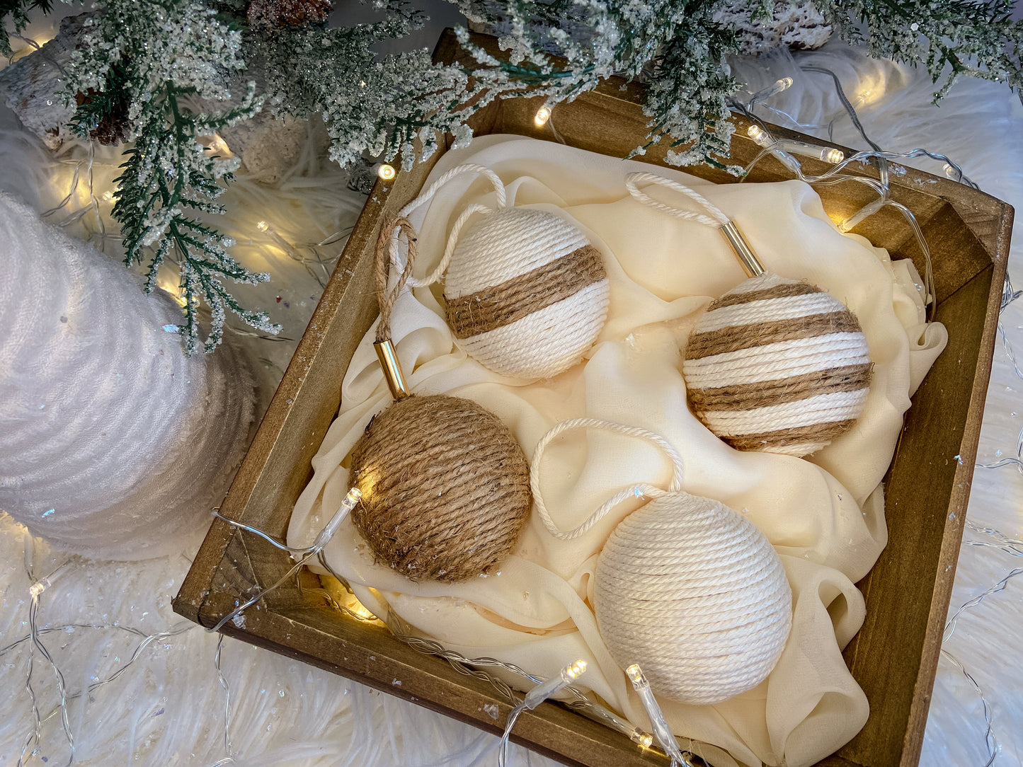 4-Piece Set Of Rustic Handmade Ornaments