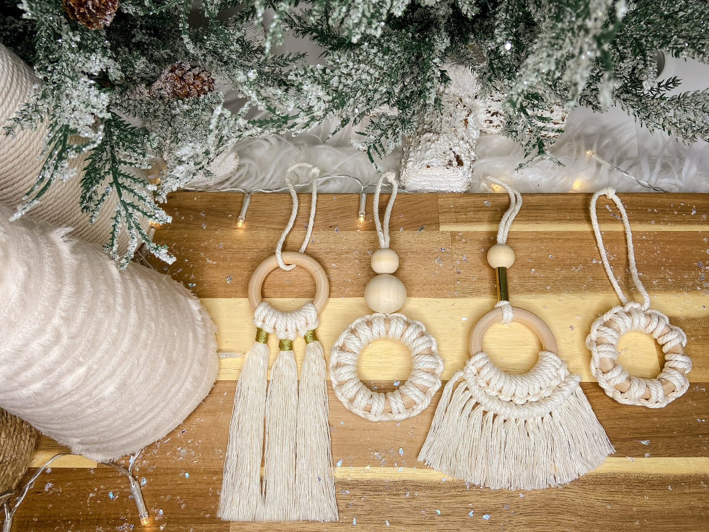 4-Piece Set Of Boho Macramé Ornaments