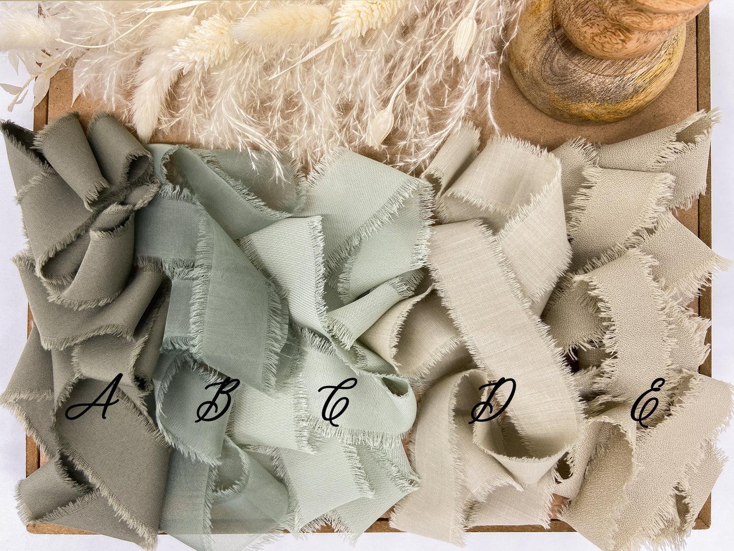 Greens & Neutrals Hand-Frayed Ribbon