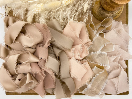 Blush & Neutrals Hand-Frayed Ribbon