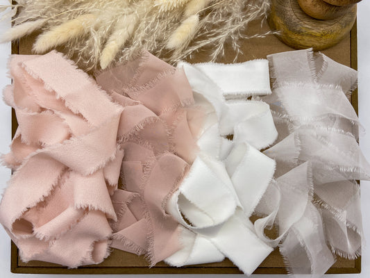 Pinks & Neutrals Hand-Frayed Ribbon