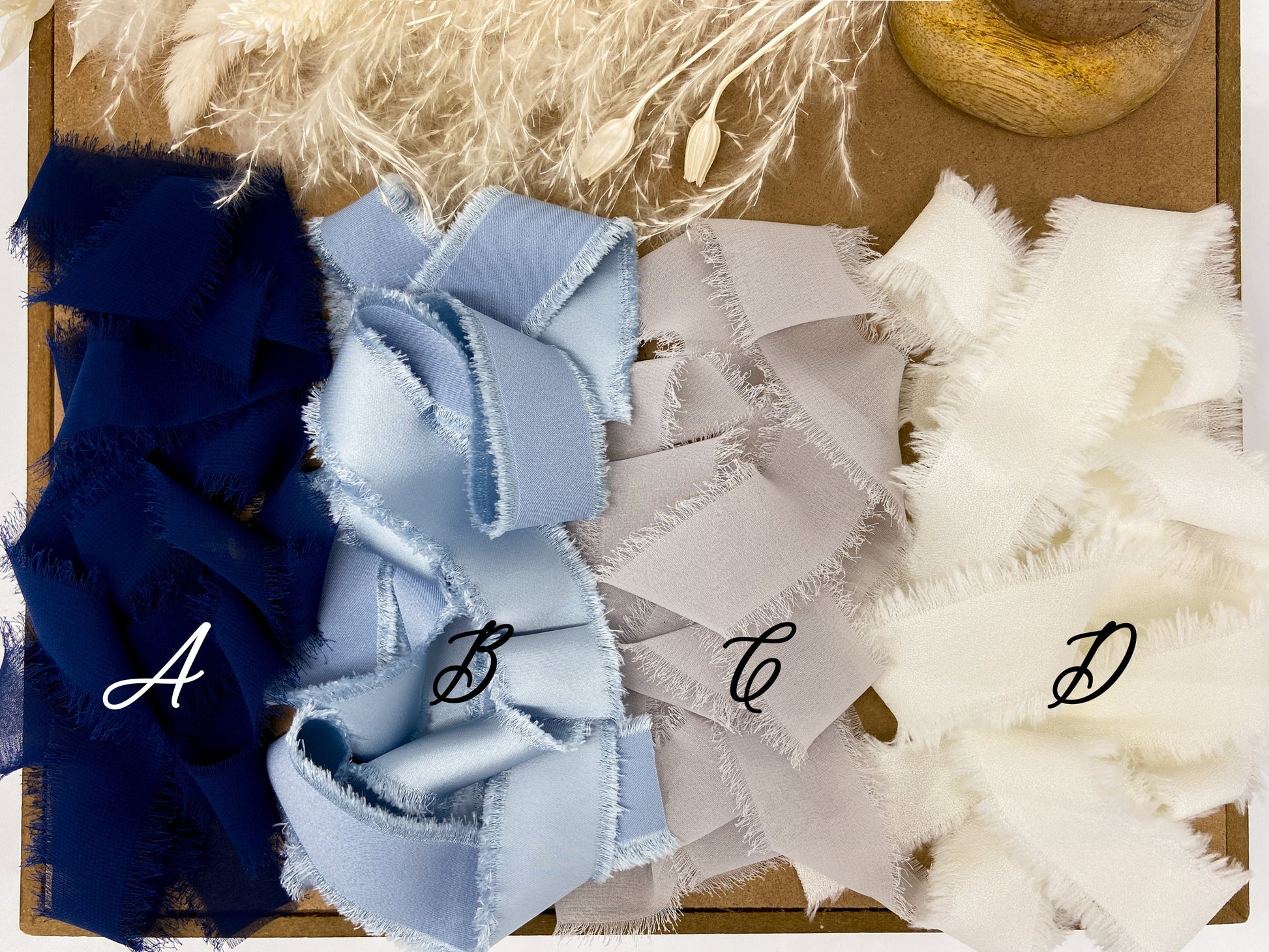 Blues & Hues Hand-Frayed Ribbon