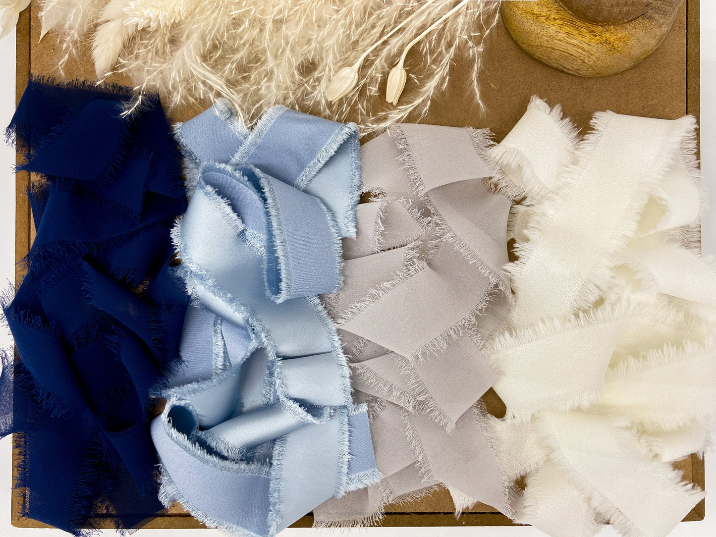 Blues & Hues Hand-Frayed Ribbon