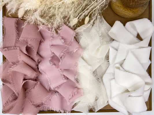 Pinks & Neutrals Hand-Frayed Ribbon