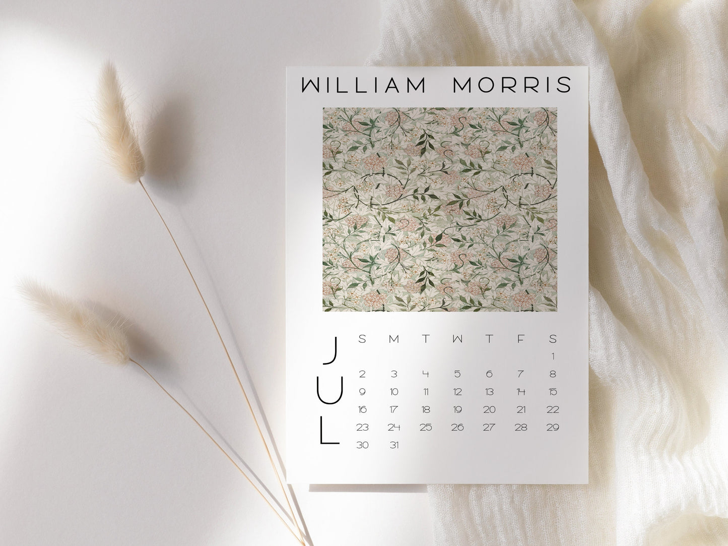 2025 William Morris Inspired Desk Calendar