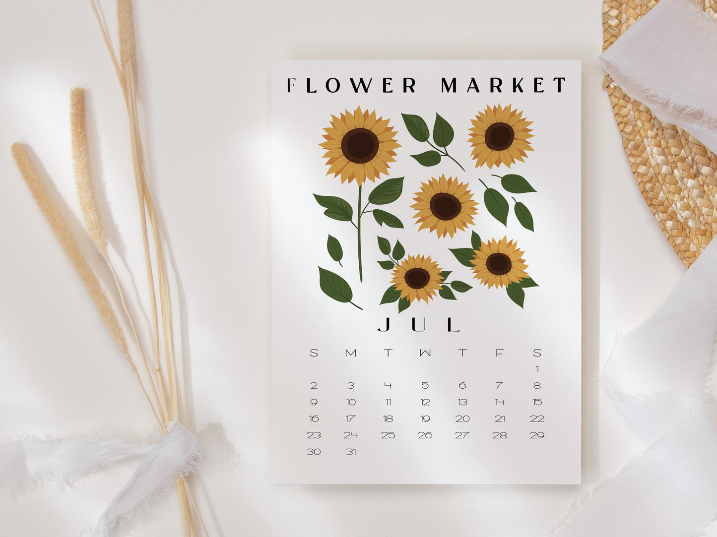 2025 Flower Market Desk Calendar