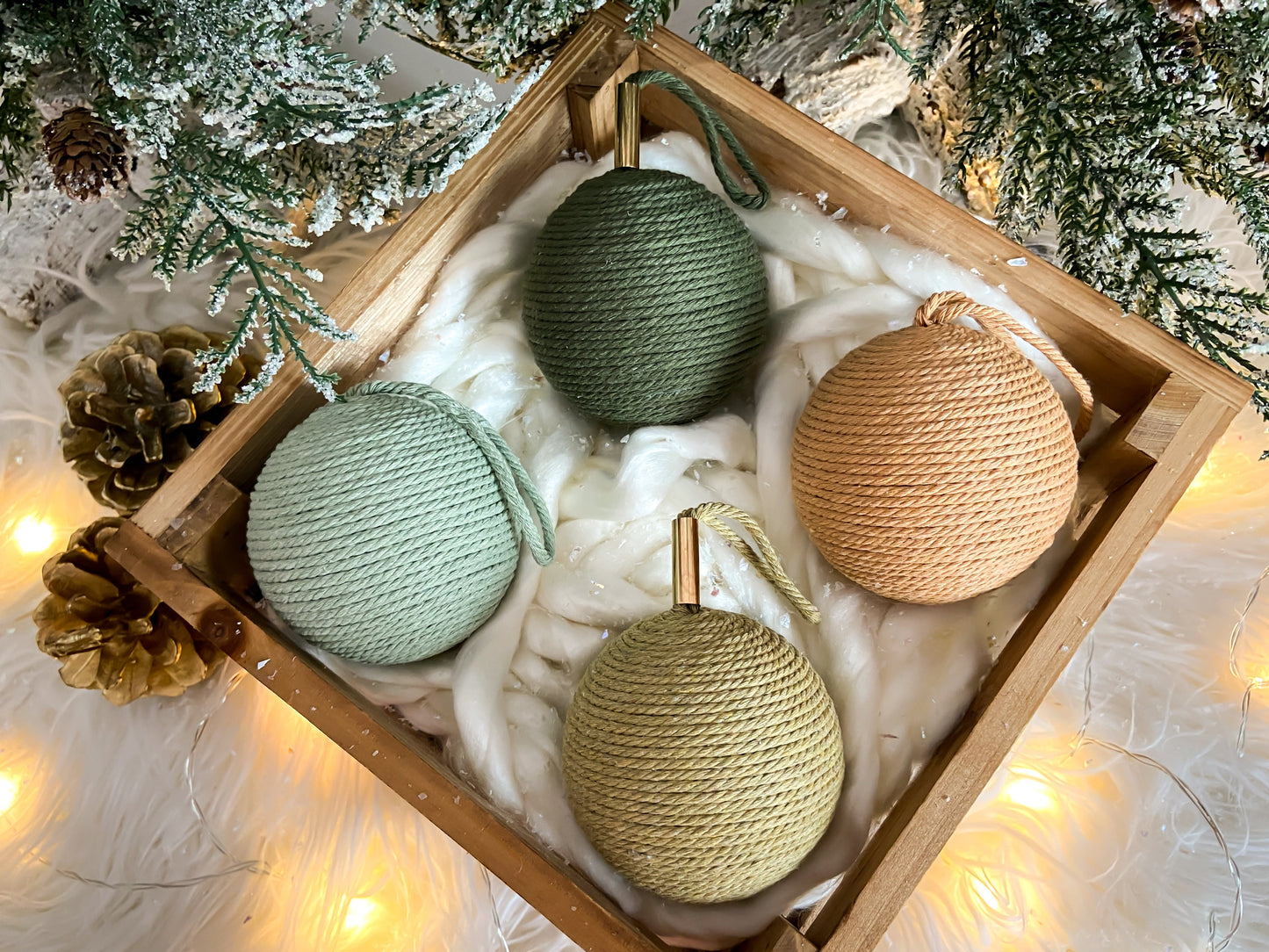 4-Piece Set Of Rustic Handmade Ornaments