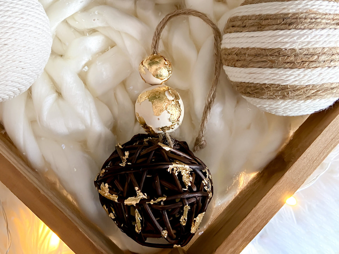 4-Piece Set Of Rustic Handmade Ornaments