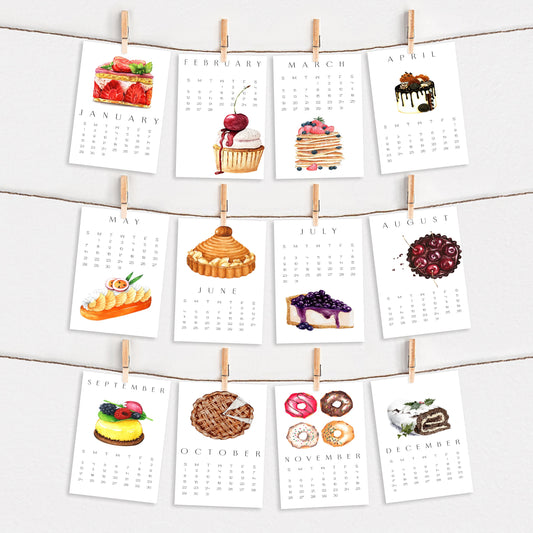 2025 Dessert Art Desk Calendar