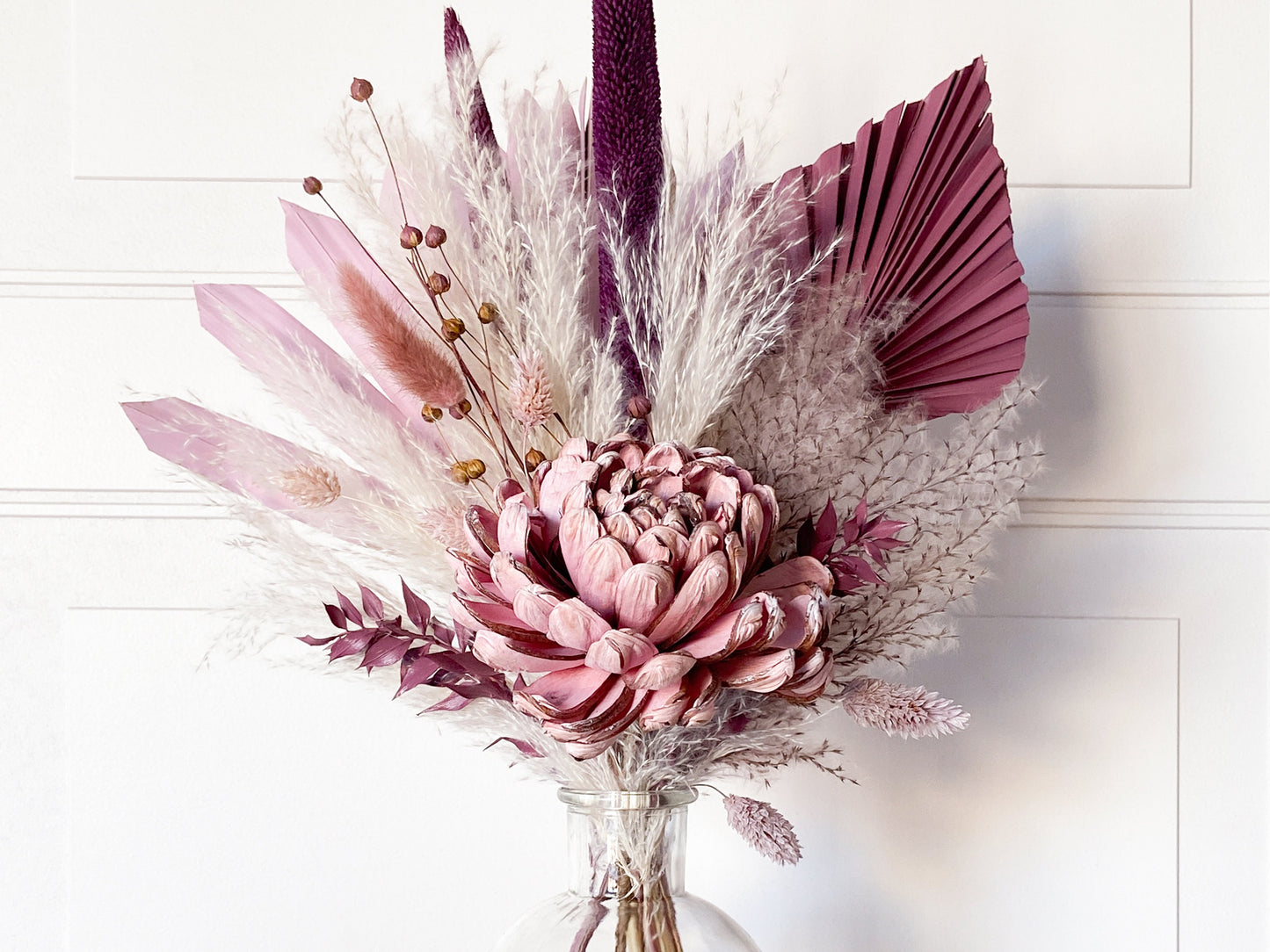 Purple & Neutral Dried Flower Bouquet