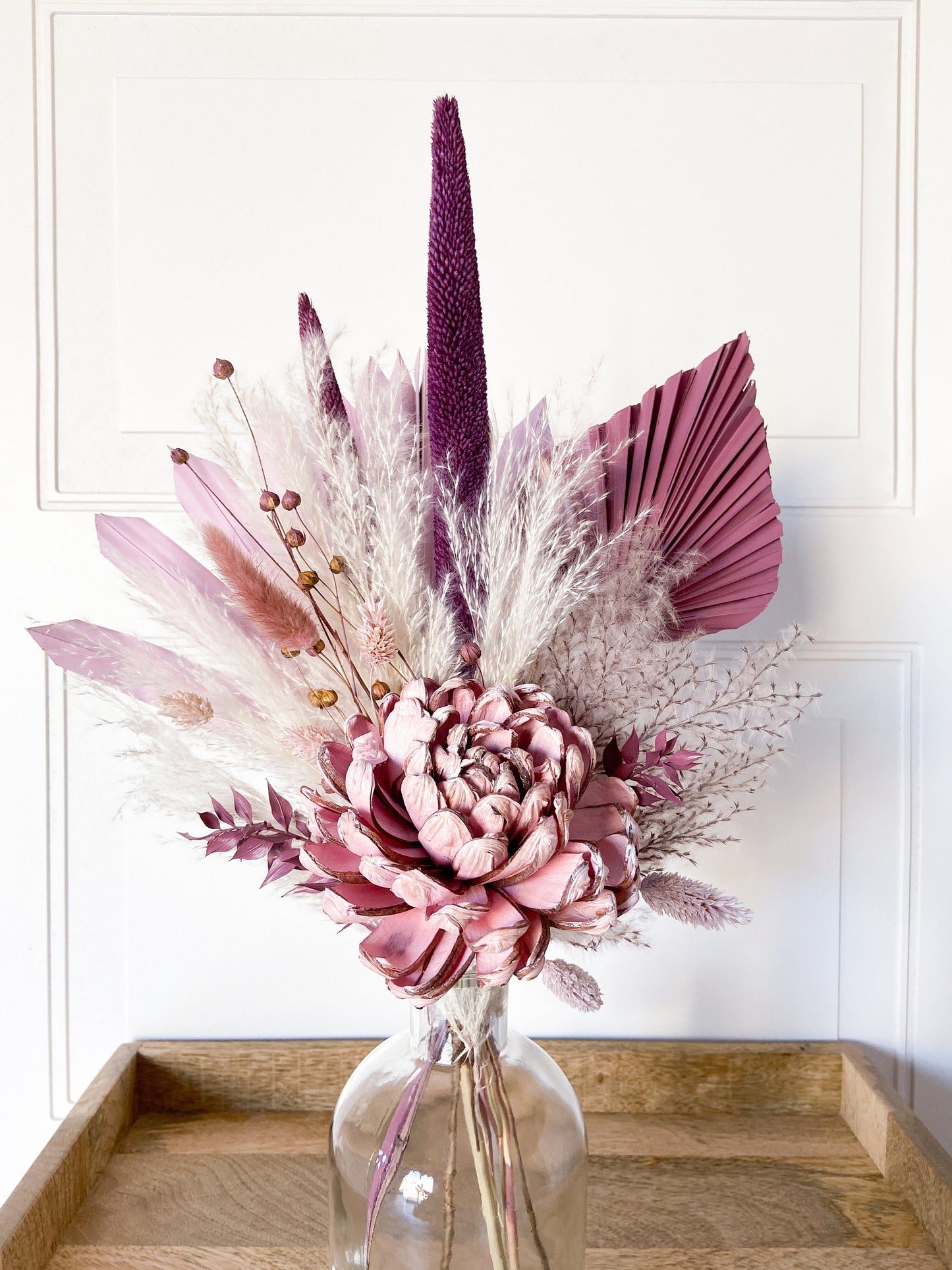 Purple & Neutral Dried Flower Bouquet