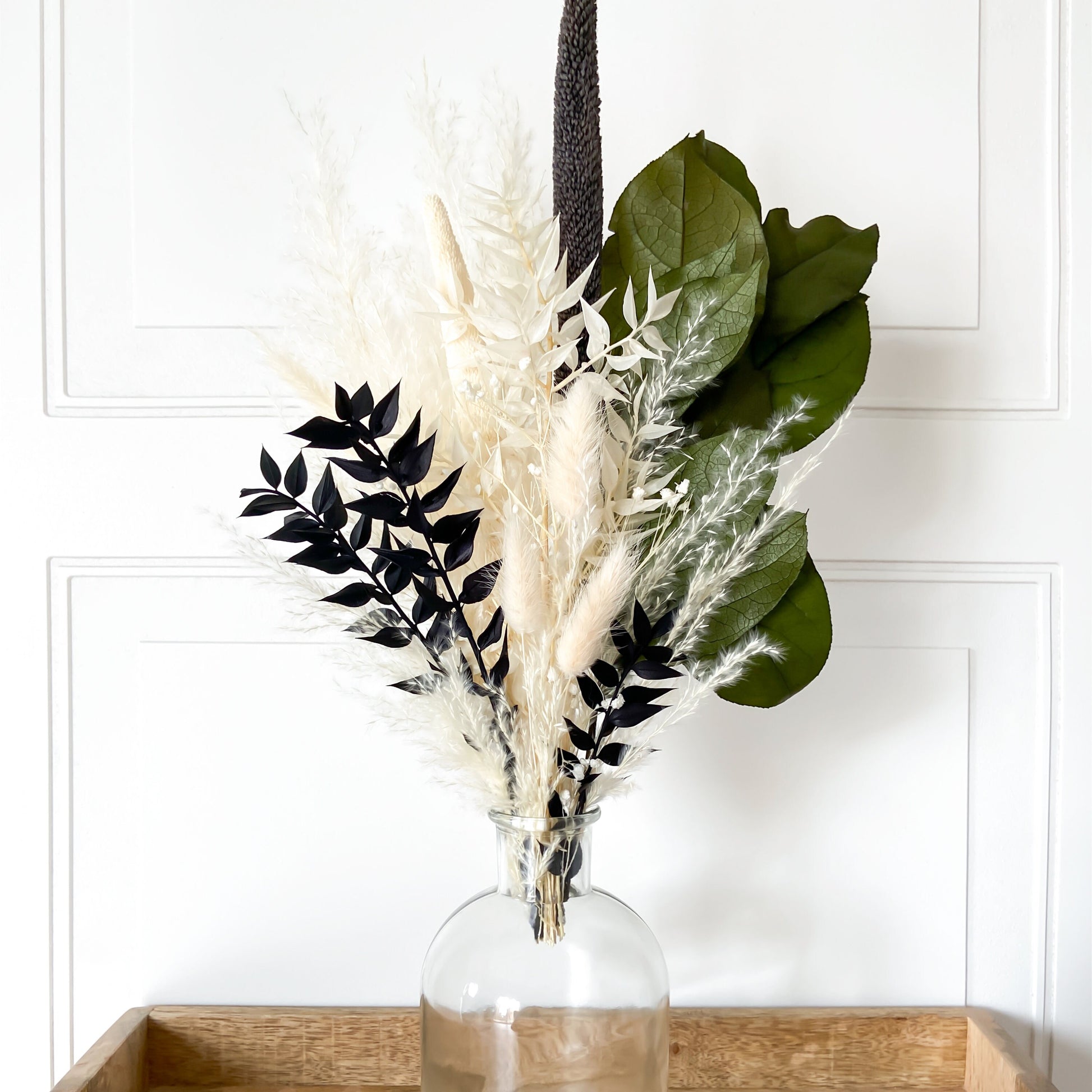 Green & Black Dried Flower Bouquet