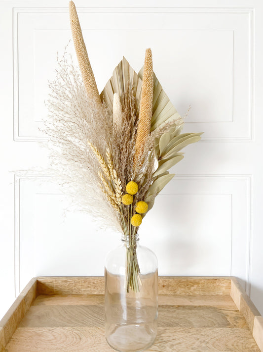 Yellow & Neutral Dried Flower Bouquet