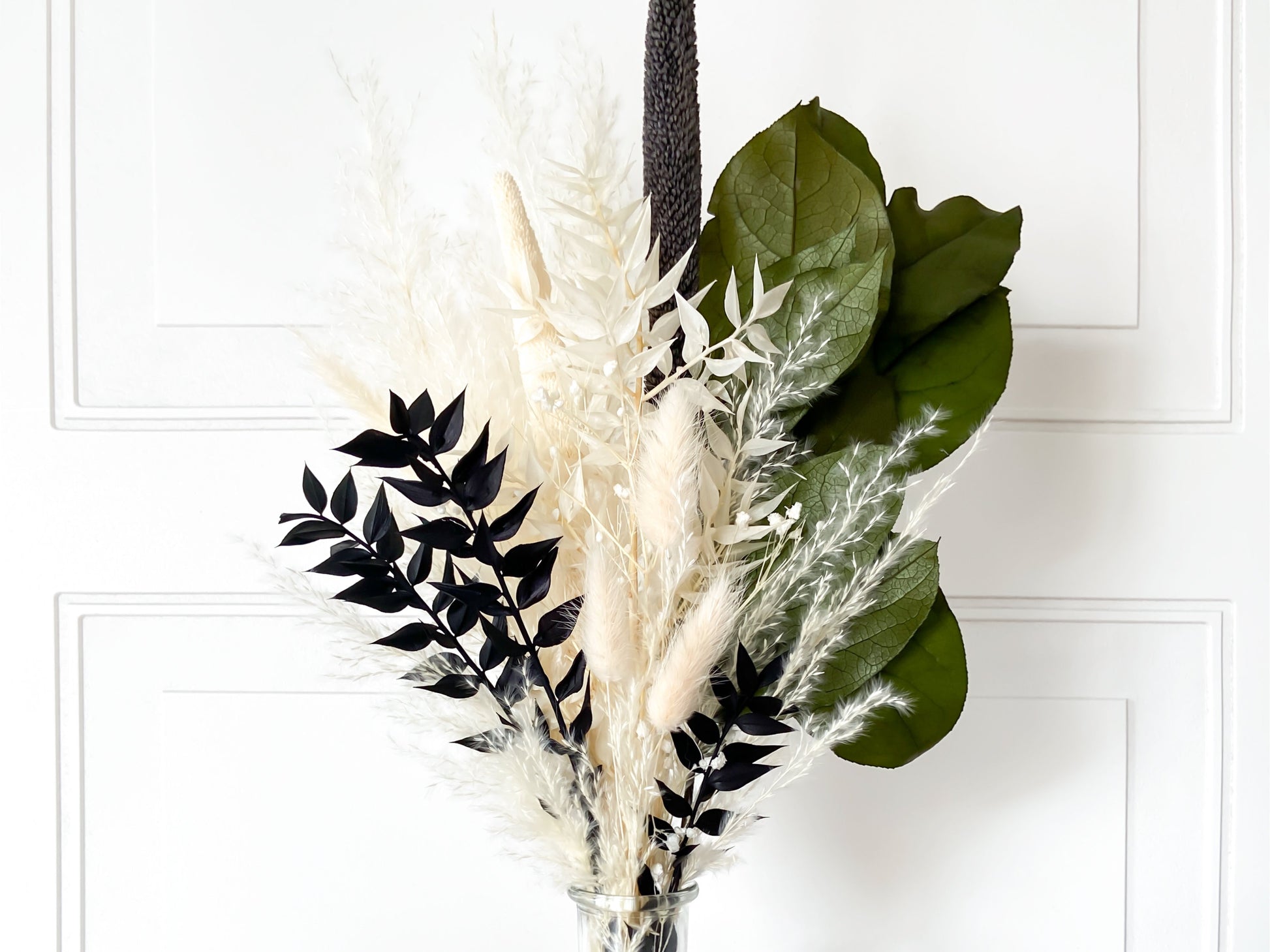 Green & Black Dried Flower Bouquet