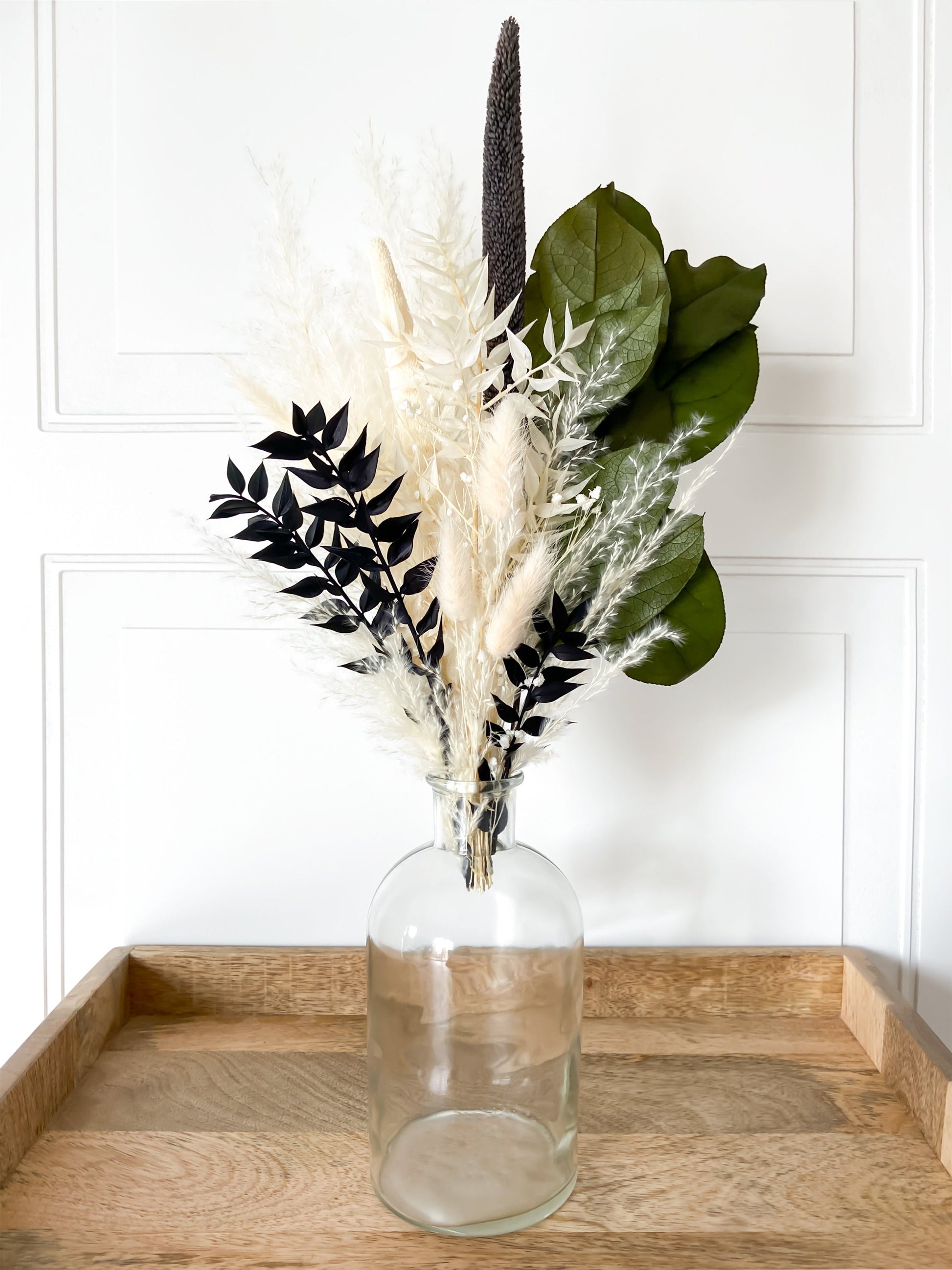 Green & Black Dried Flower Bouquet