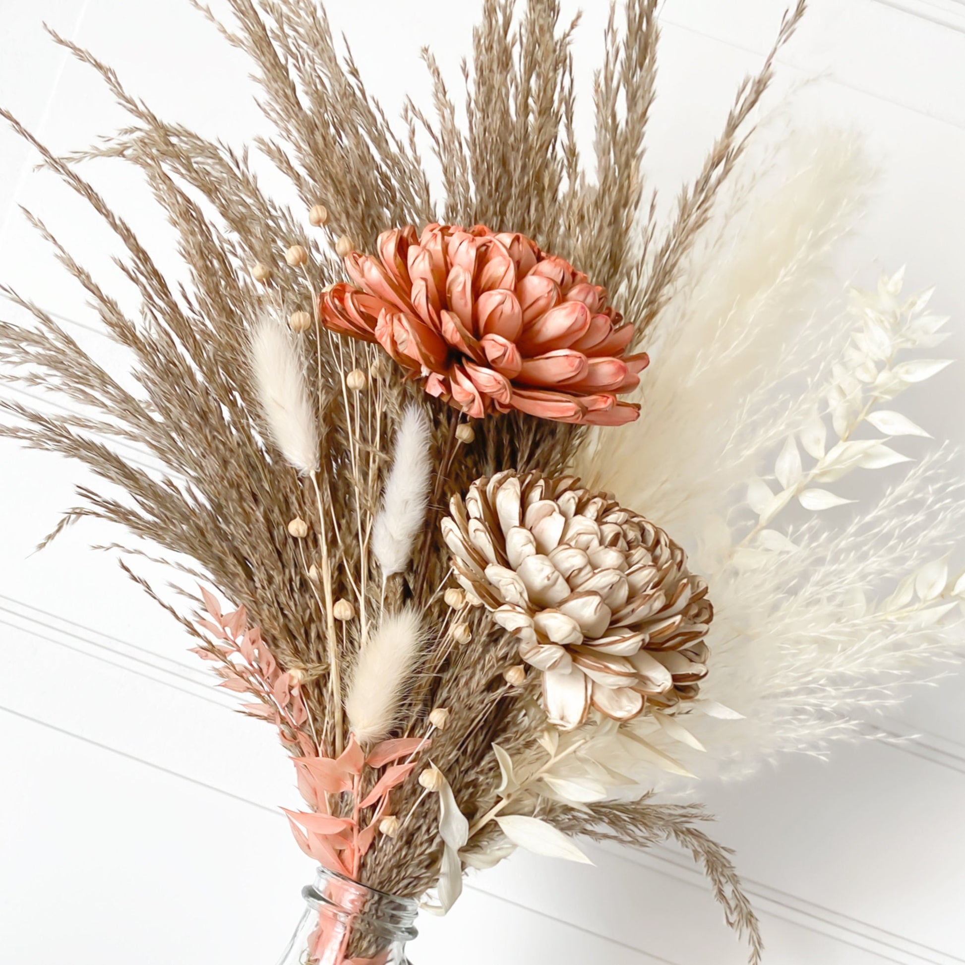 Pinks & Browns Dried Flower Bouquet