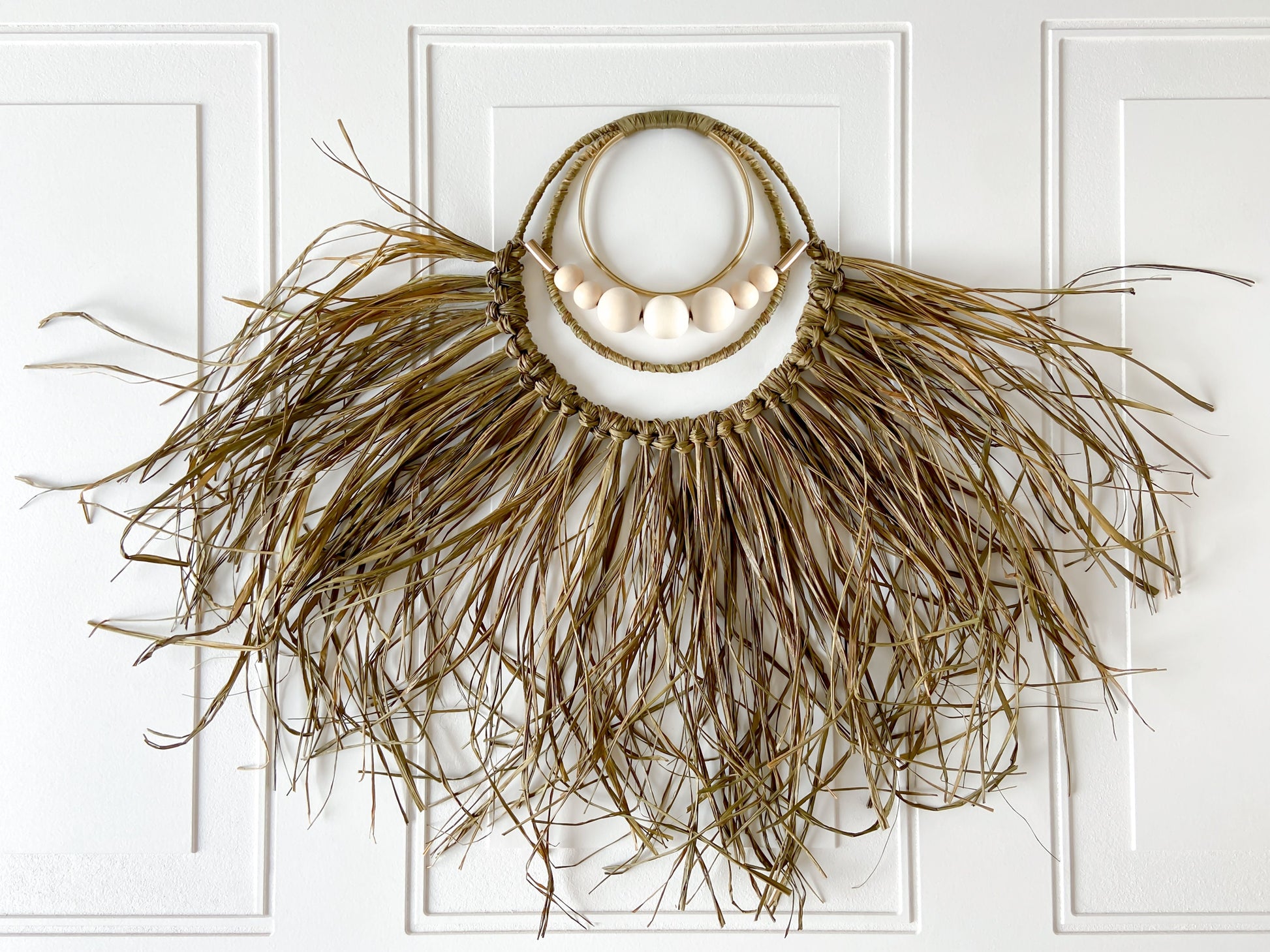 Green Raffia Wall Hanging