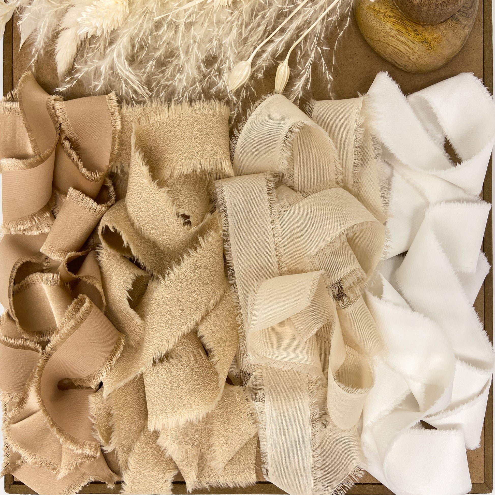 Neutrals Hand-Frayed Ribbon