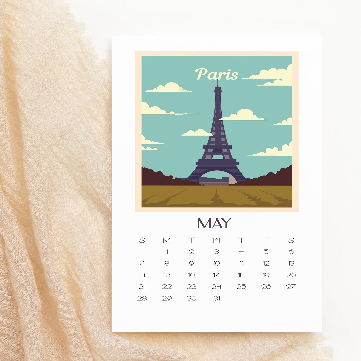 2025 Travel Desk Calendar