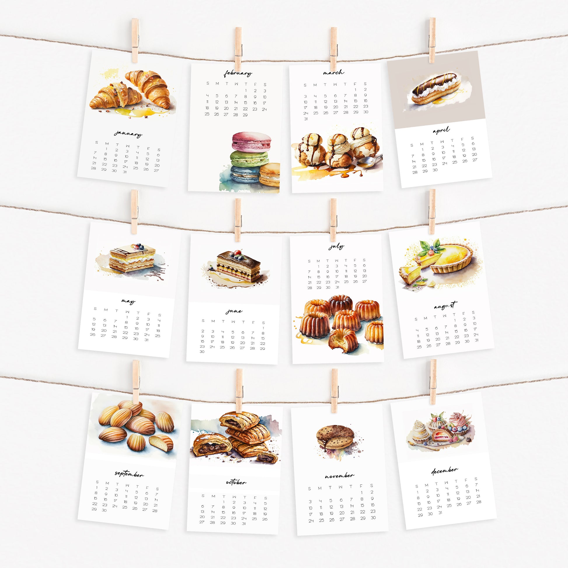 2025 Pastry Desk Calendar