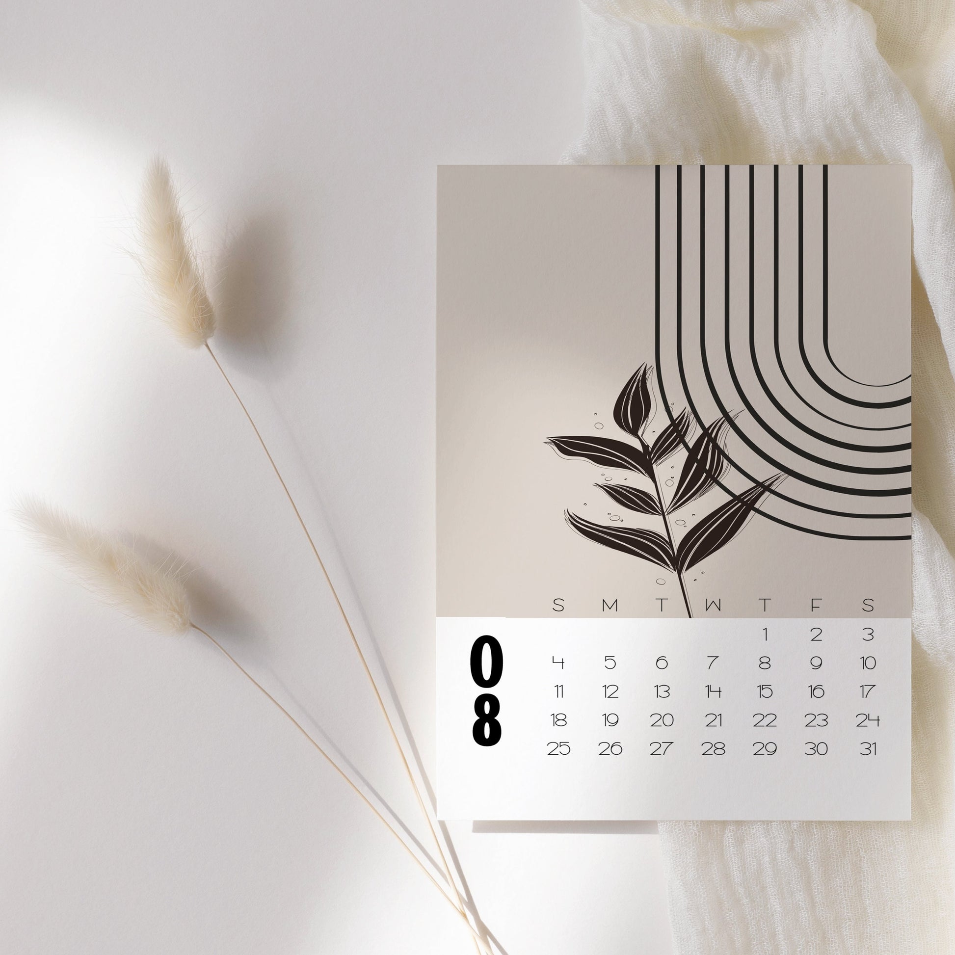 2025 Abstract Minimalistic Calendar