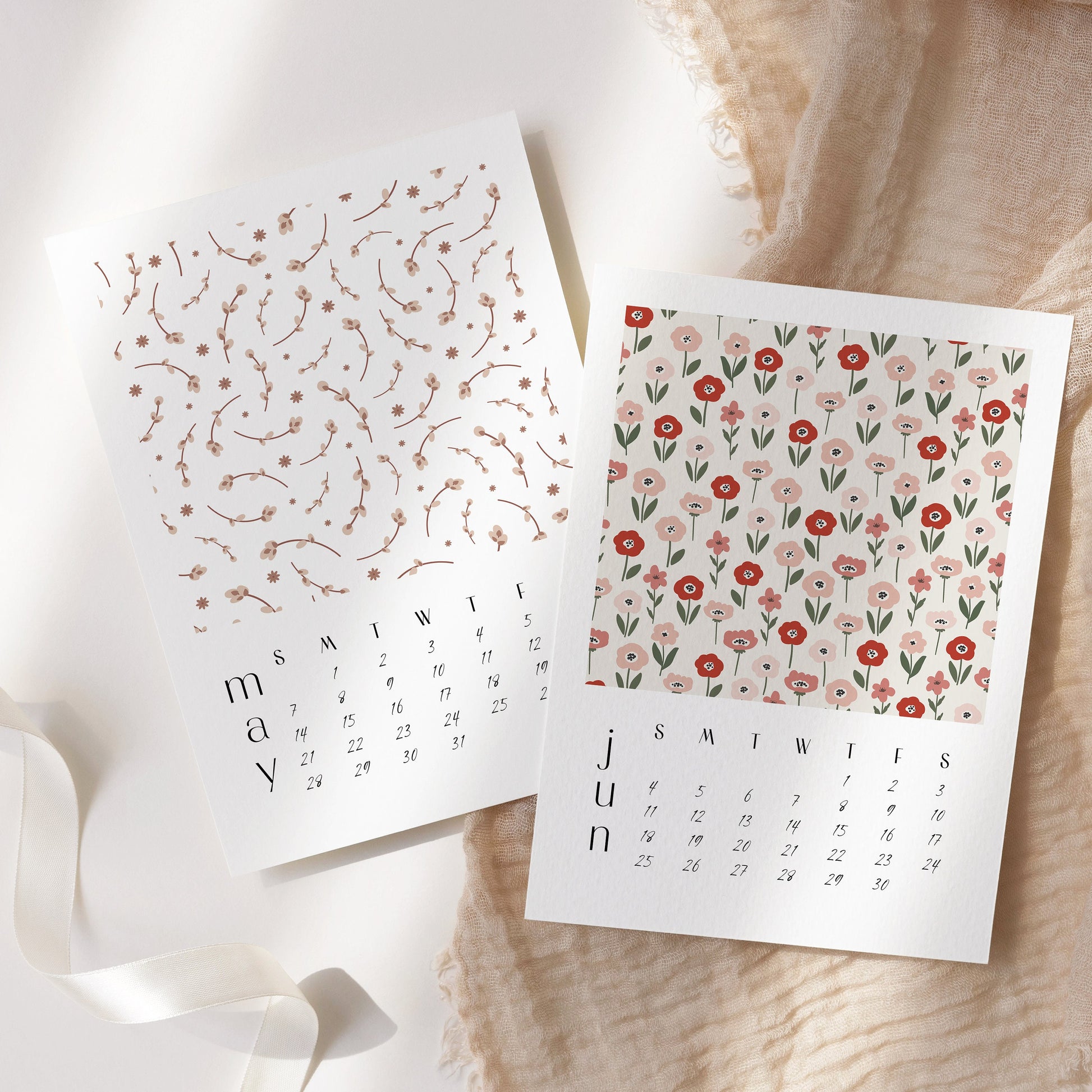 2025 Boho Design Desk Calendar