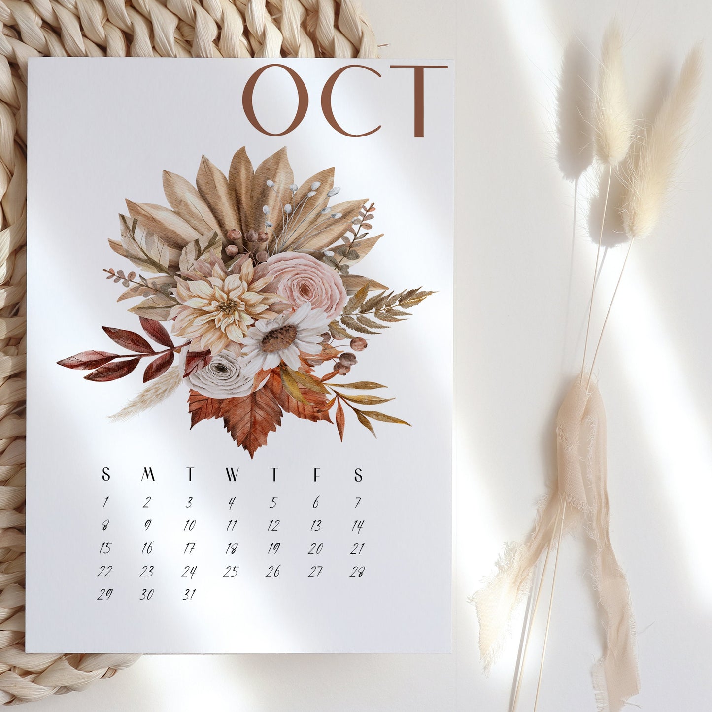 2025 Floral Watercolor Art Desk Calendar