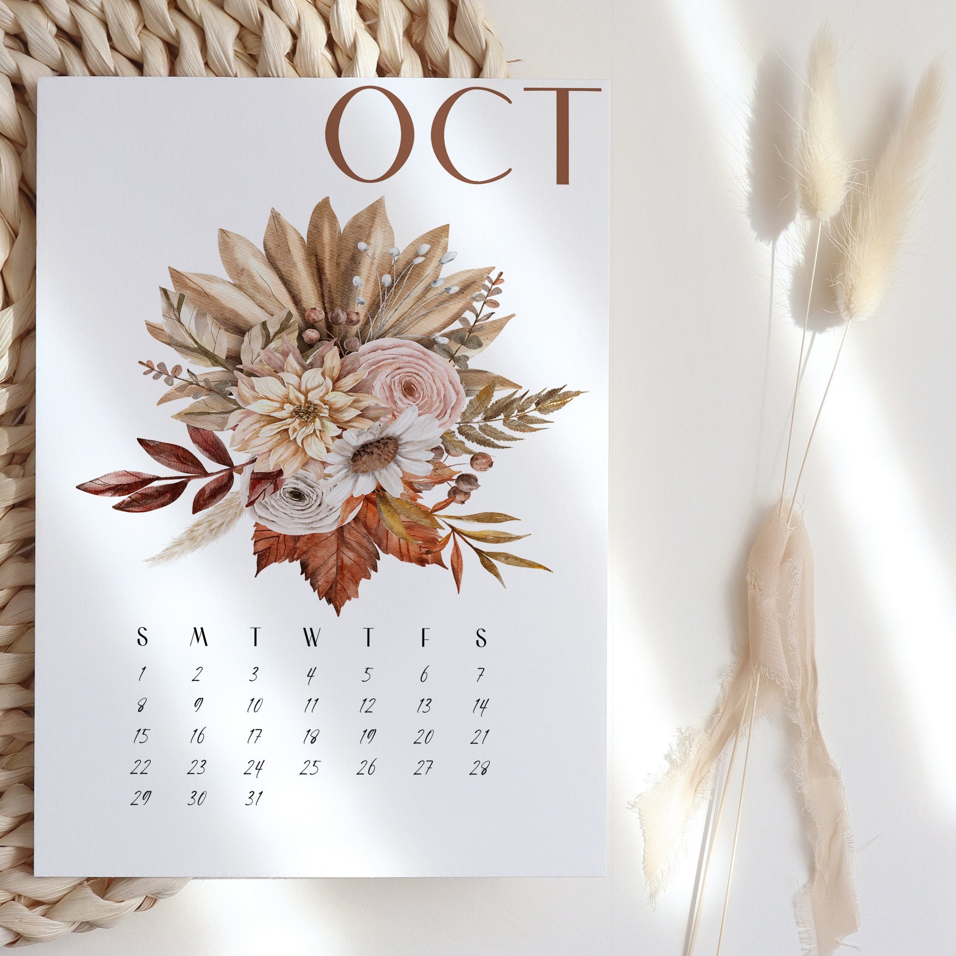 2025 Floral Watercolor Art Desk Calendar