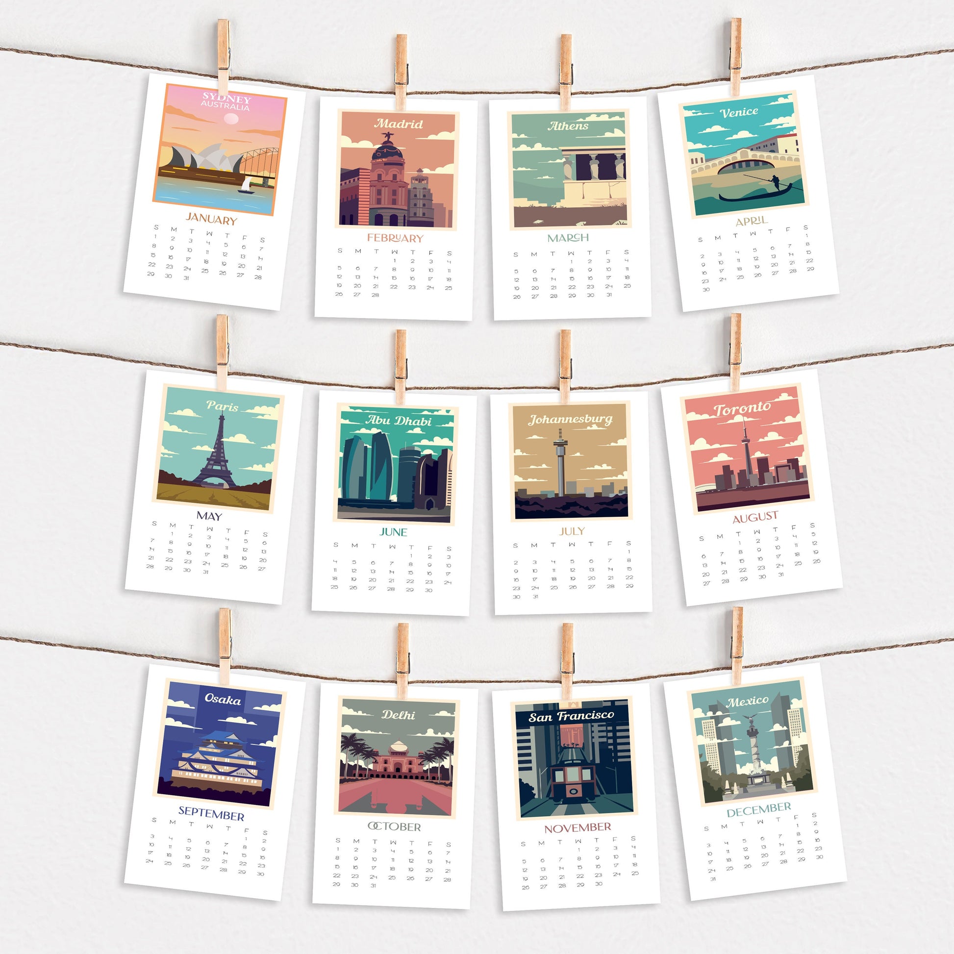 2025 Travel Desk Calendar