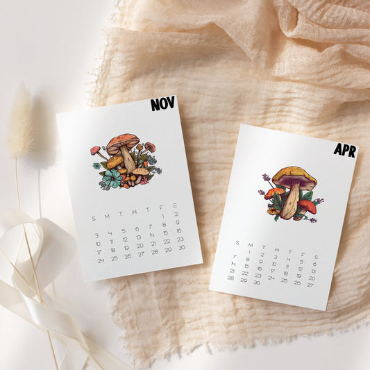 2025 Boho Mushroom Desk Calendar