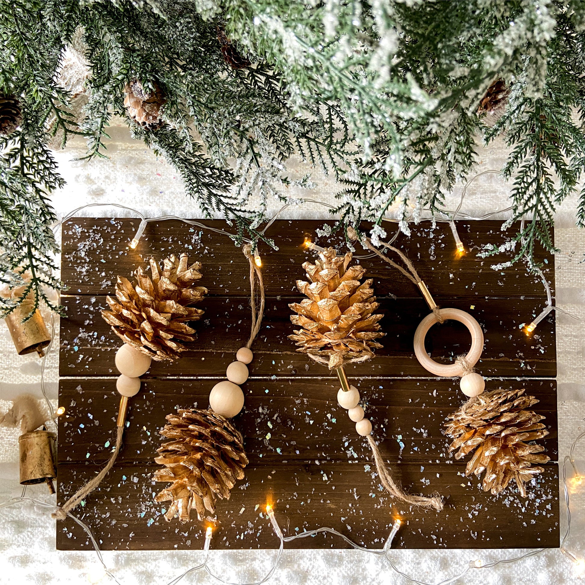 Set Of Pine Cone Ornament Set